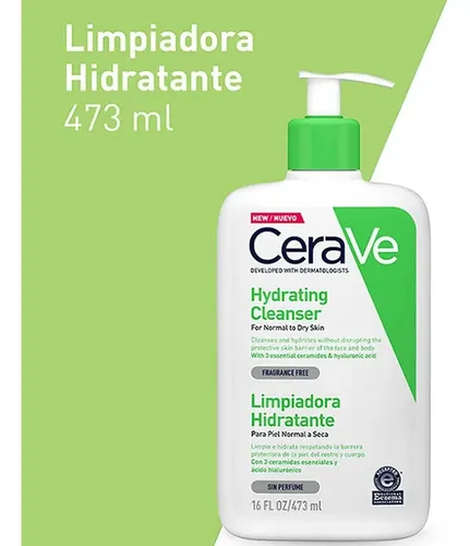 Cerave Hydrating Cleanser Gel Limpiador Facial Piel Normal