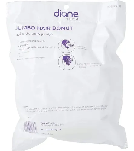 Donut De Cabello Jumbo Diane Negro 14 Cm