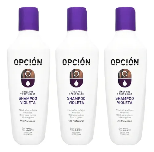 Shampoo X3 Silver Opción Violeta Matizador 225ml Full