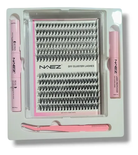 Kit de Pestañas Postizas Naez DIY Cluster Lashes con Adhesivo y Pincel para Extensión