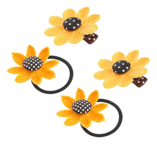 8 Cintas De Tela Para El Pelo Con Forma De Girasol Con Forma