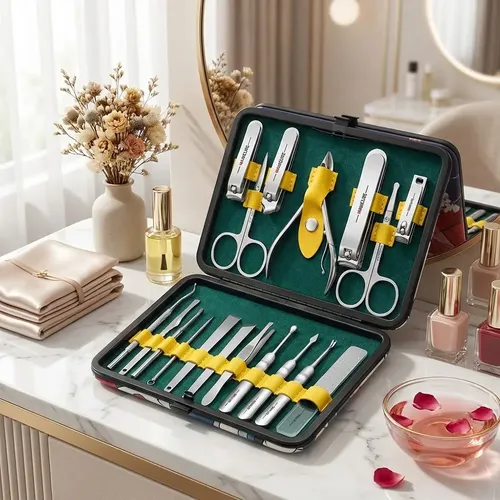 J Set De Manicura De Acero Inoxidable 18 Piezas Estilo J