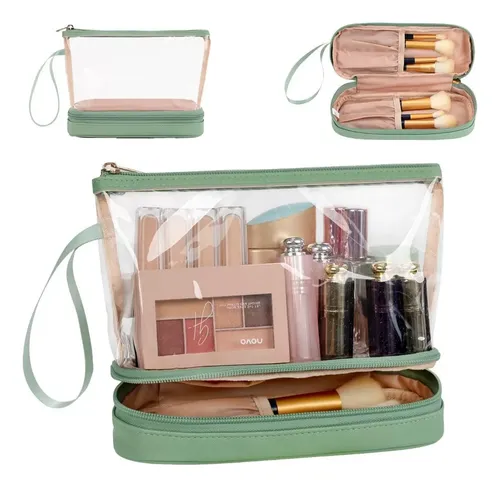 Neceser Pvc Transparente Doble Capa Seco-mojado Viaje