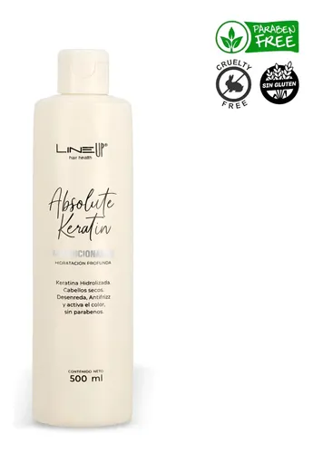 Tratamiento Acondicionador Hidra Hidrolized Absolute Keratine Cabellos Secos Keratina Hidrolizada penetra en tu fibra capilar sellando Cutículas Hidrata AntiFrizz Producto Profesional 500Mls LineUp