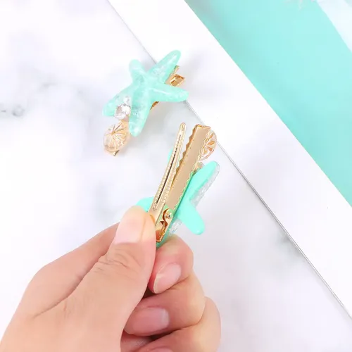2 Broches Para El Pelo Con Forma De Perla Y Flecos Con Forma