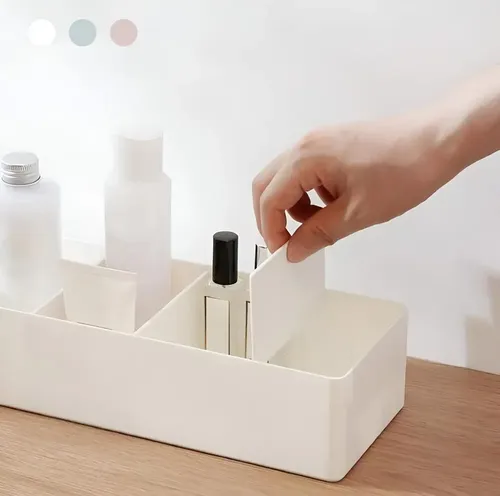 Organizador Maquillaje Cosmeticos 4 Divisiones Ropa Interior Color Natural