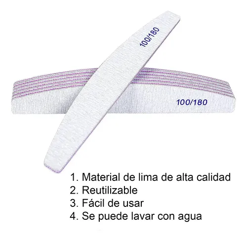 Limas Uñas Profesionales 100/180 Doble Cara Set X25 Manicura