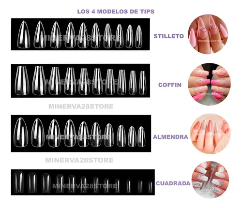 Kit Tips Uñas Soft Gel Paris Night X500u Capping Gel Navi