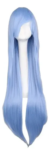 Peluca Party Straight Light Para Mujer, Cosplay, Azul, Larga 38inches