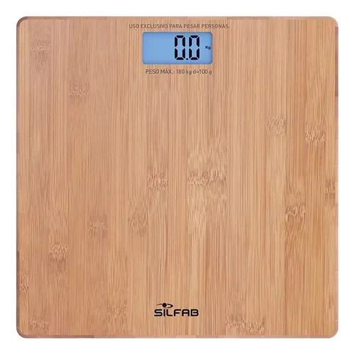Balanza Digital Personal Silfab Bamboo Hasta 180kg Be207