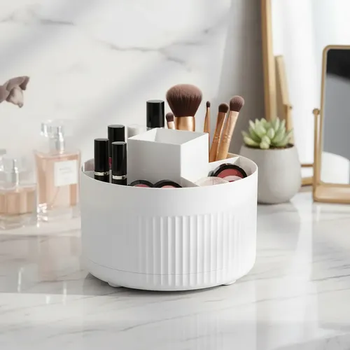 Organizador Cosméticos Maquillaje Bandeja Giratoria Tocador