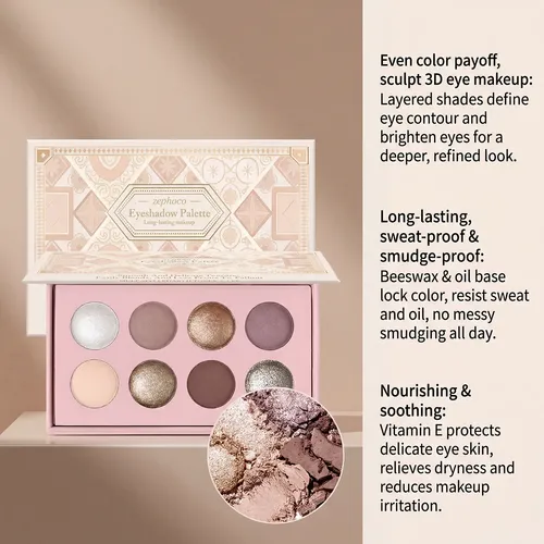 La Paleta De Maquillaje Zephoco Shimmering Eye Crea Luz Fáci