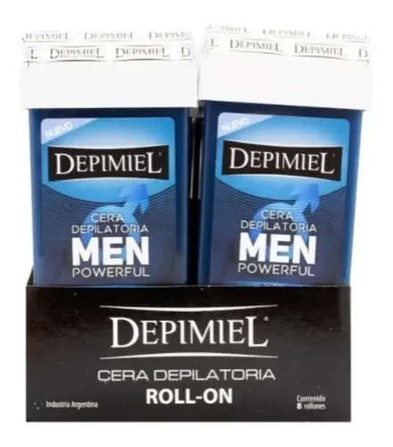 Depimiel X8 Cera Depilatoria Roll On Men Azuleno Hombre 100g