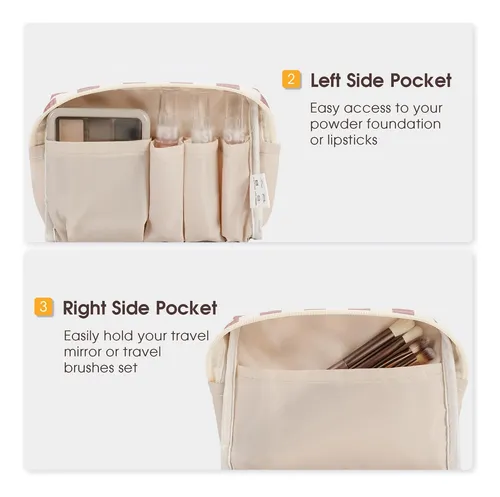 Narwey Pequeña Bolsa De Maquillaje A Cuadros Para Bolso Mini