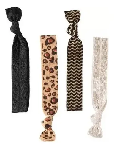 Cintas para el pelo Elastico Lanossi con estampado animal Ls2513, 4 unidades