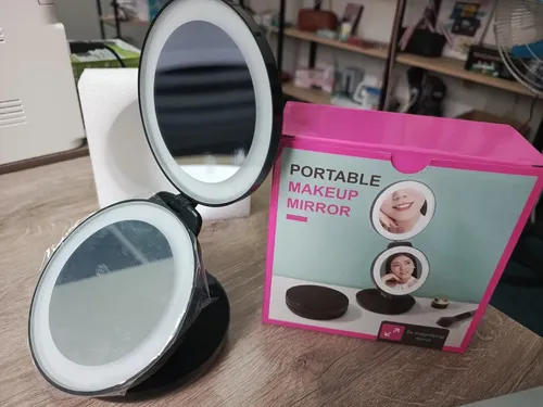 Espejo De Maquillaje De Tres Pliegues Portátil Inalámbrica