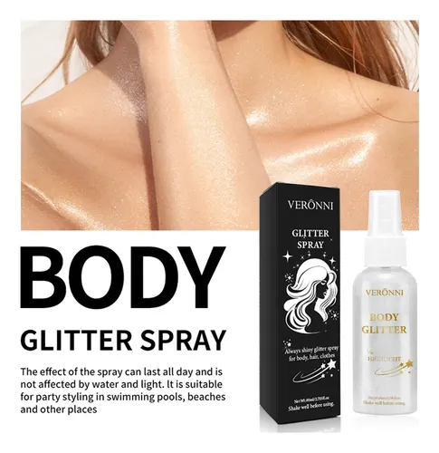 Iluminador En Aerosol Para Cuerpo Y Cabello, Color Blanco Pl