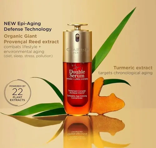 Clarins Double Serum. 100ml- Todo Tipo De Piel Noche