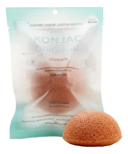 Esponja Facial Con Arcilla Rosa Piel Seca Konjac