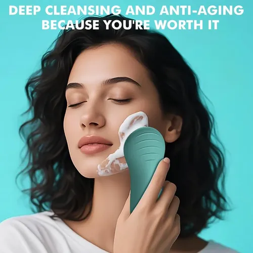 Cepillo Facial De Silicona Lzp Verde, 6 Velocidades, Carga
