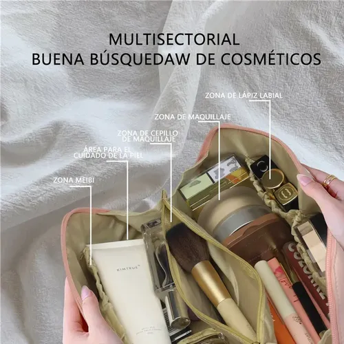 Cosmetiquera De Viaje De Gran Capacidad Color Rosa