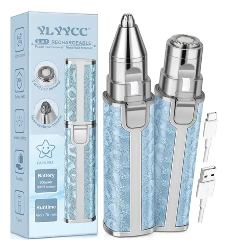 Removedor De Vello Facial Eléctrico Ylyycc 2 En 1 Azul