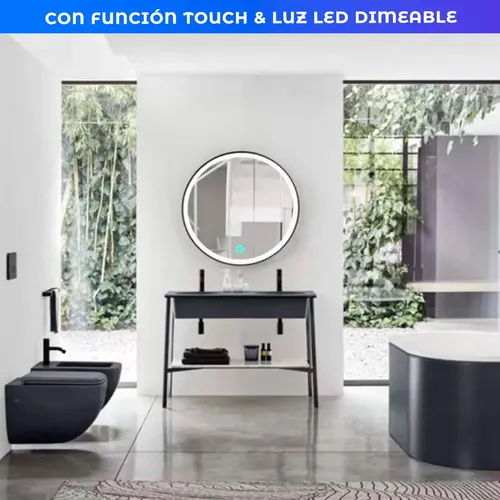 Espejo Pared Luz Led Tactil Luz Fría Cálida Neutra Con Usb