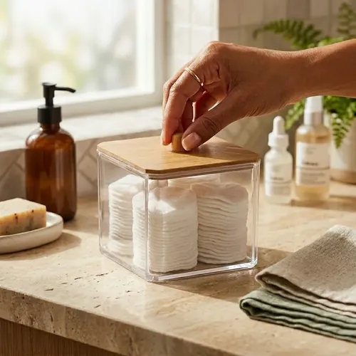 Dispenser Organizador Discos Pads Algodon Maquillaje Pettish