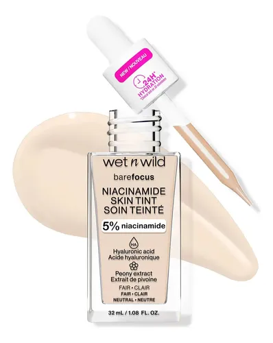 Wet n Wild Base de Maquillaje Serum Bare Focus Niacinamide Skin Tint Cream Beige