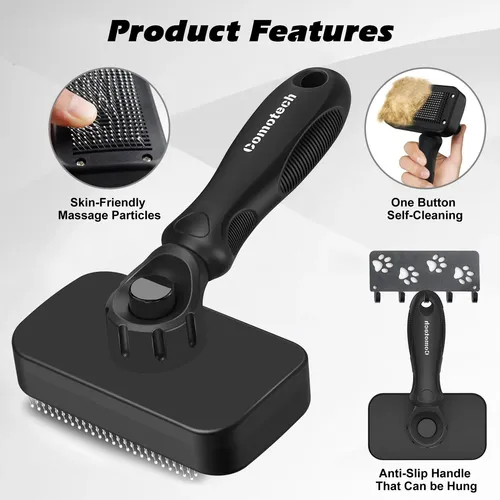 Kit De 3 Cepillos Para Uñas Cat Brush Comotech, Color Negro