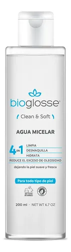 Bioglosse Agua Micelar 4 En 1 Limpieza Facial Desmaquillante
