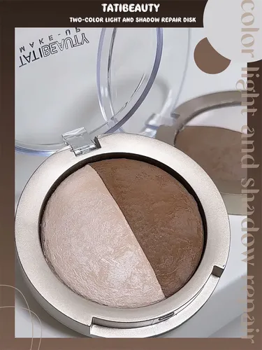 Paleta 2 En 1 Contorno Iluminador Polvo Compacto Profesional