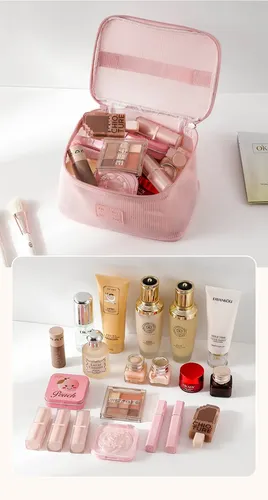 Set 5 Bolsas De Maquillaje De Malla Transparente Viaje