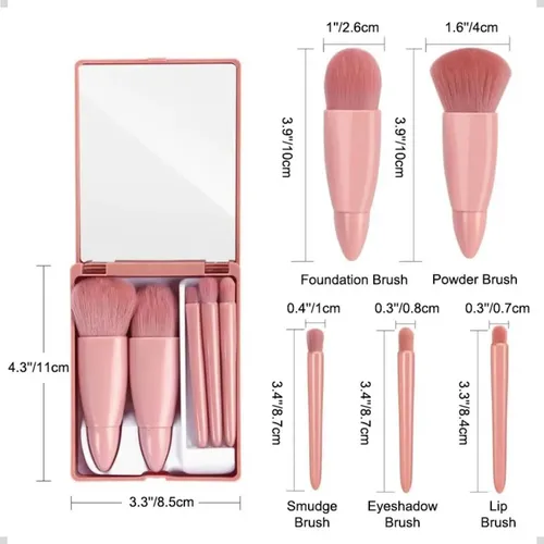 M/h Set De Brochas De Maquillaje Con Estuche 5 Piezas