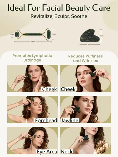 Set De Herramientas Faciales Face Roller Y Gua Sha Topold Ja