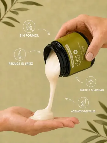 Alisado Progresivo Sin Formol x250 g Crema Alisadora con Ácido Glioxílico, Keratina y Activos Vegetales Antifrizz, Brillo y Lacio Perfecto para Cabello Rizado, Ondulado y con Rulos – Green Is Good