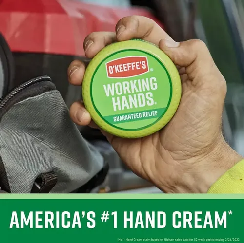 O’Keeffe’s Working Hands 96 g | Crema Reparadora para Manos Secas y Agrietadas, Hipoalergénica y Sin Fragancia, Hidrata Profundamente, Repara Grietas y Restaura la Suavidad Desde el Primer Uso