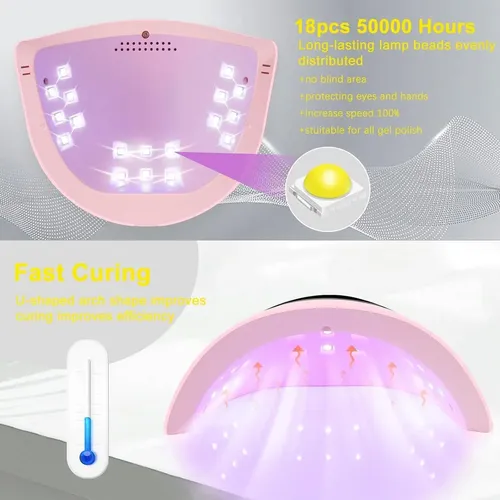 Lámpara Uv Led Para Uñas Lke 72w Con Pantalla Táctil