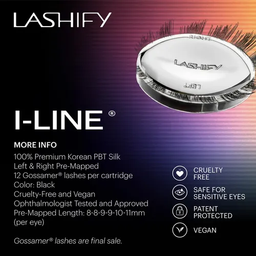 Pestañas Falsas Cortas Lashify I-line Gossamer 11.4×9.8cm