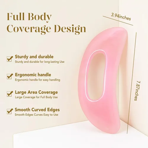 Gua Sha Corporal Baimei Icyme Resina Mango Ergonómico Rosa