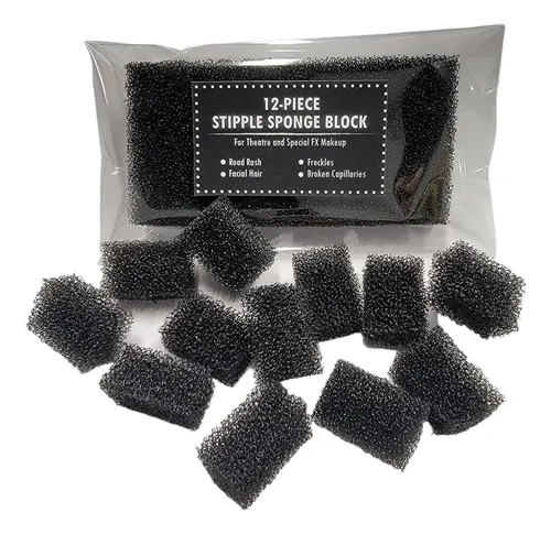 Set De 12 Bloques De Esponja Stipple, Maquillaje Con Efectos