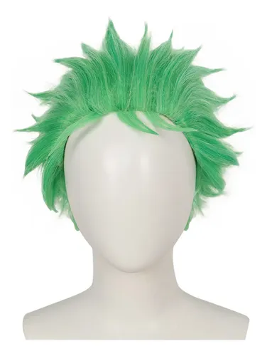 Roronoa Sintética Recta Verde Corta One Zoro Piece