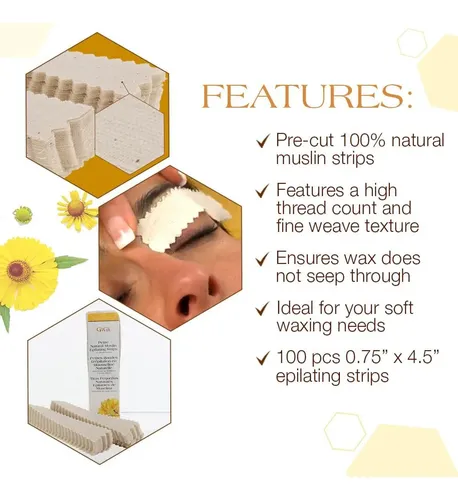 Gigi Petite Tiras De Muselina Natural Para Depilación 100