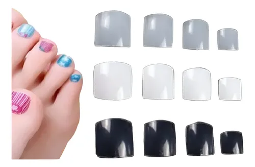20 Uñas Postizas Pies Lisas Enteras + Pegamento  Ydnis