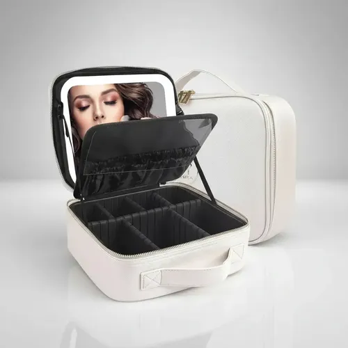 Bolso Maquillaje TGimportacion Espejo Led Luz Ajustable Color Blanco