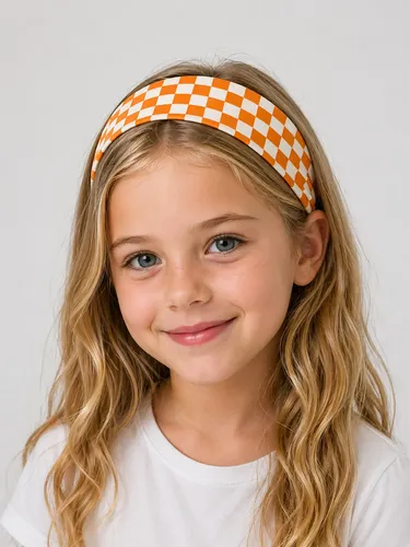 Diadema Elástica A Cuadros Para Niñas, Accesorio Para El Cab 4pcchildren