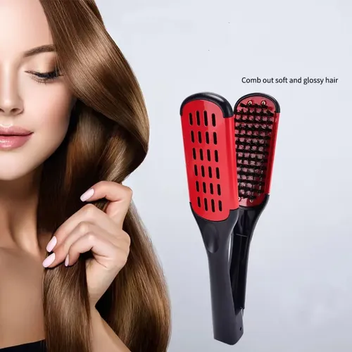 Cepillo De Pinza De Pelo Doble Cara Para Alisar Cabello