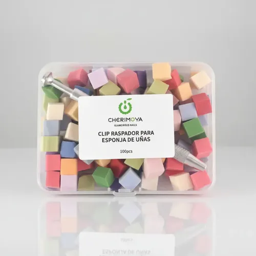 Cherimoya Kit Esponja Y Pinza Para Uñas 100 Unidades