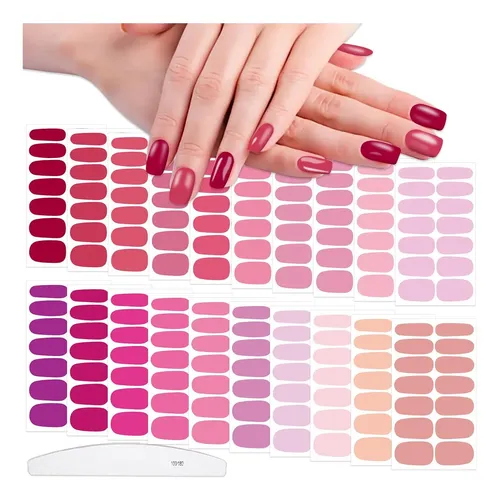 Tiras De Esmalte De Uñas Rosa Kit1 Pink Series 20 Hojas