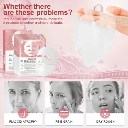 Pack 4 Mascarilla Facial Absorbible Biocolágeno Viral Tiktok